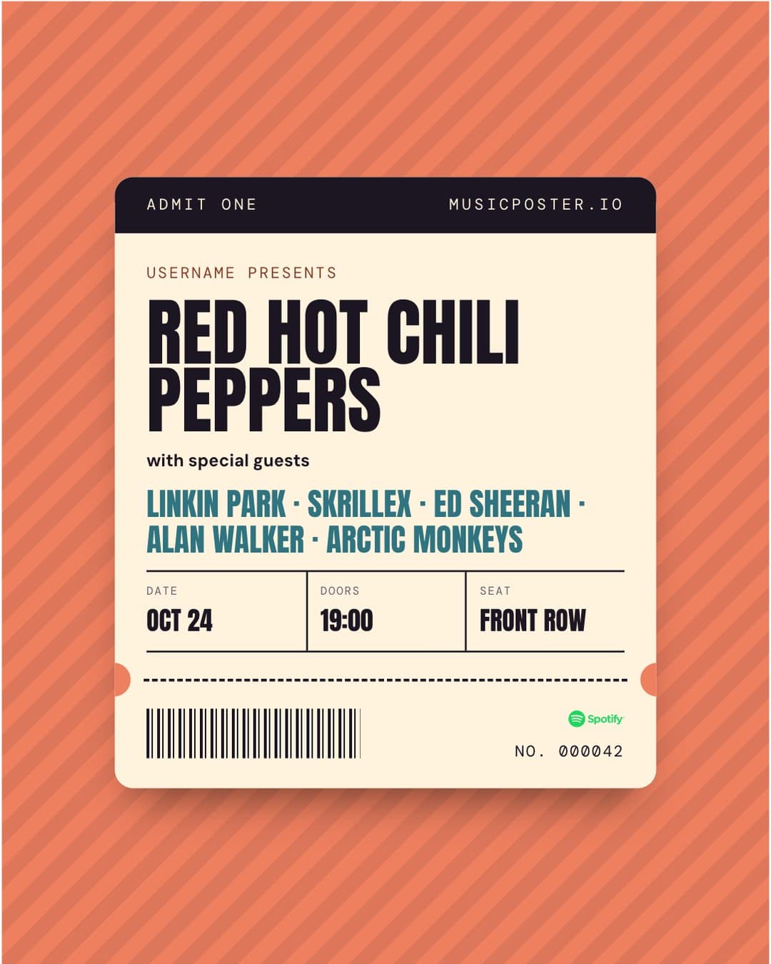 Ticket music poster example